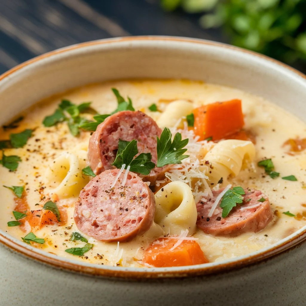 A Hearty Bowl of Creamy Parmesan Italian Sausage Soup