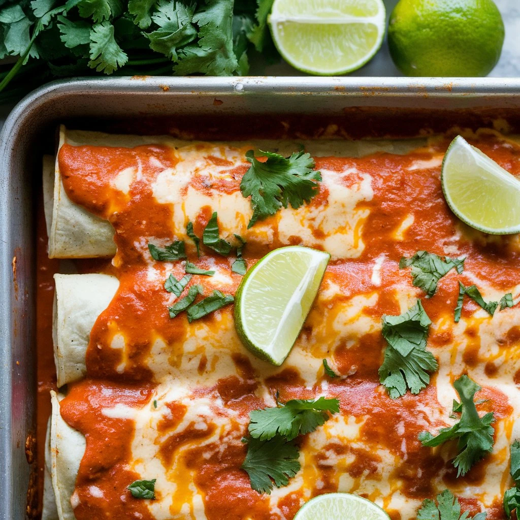 Traditional Boulders Enchilada recipe with melted cheese and fresh ingredients