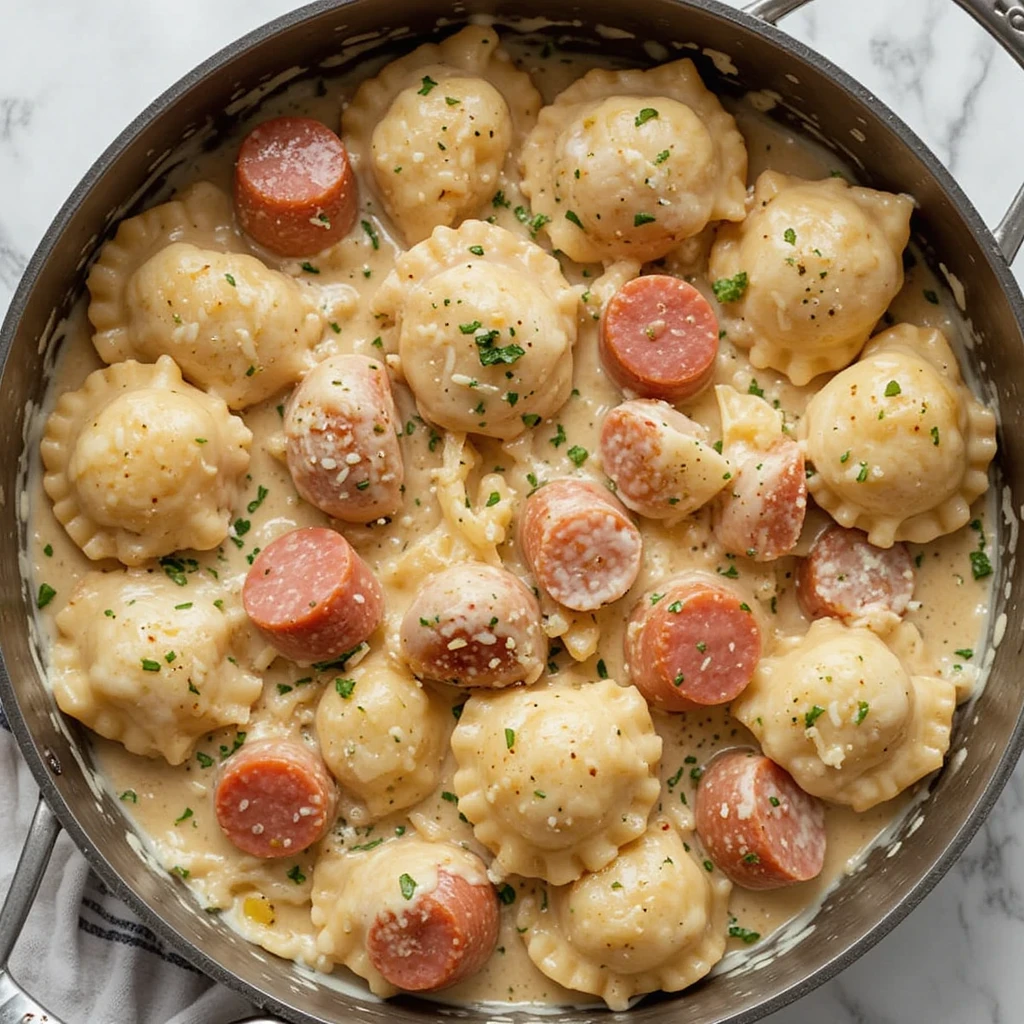 Slow-cooked Crockpot Pierogi Casserole with Kielbasa

