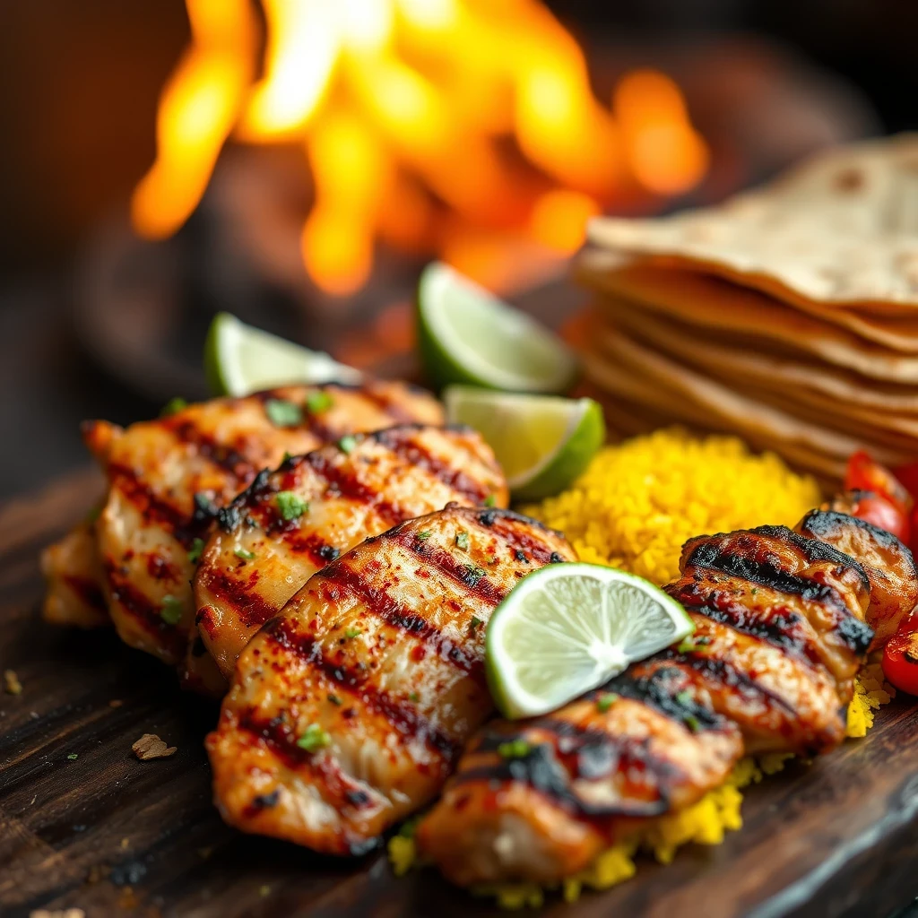 Juicy grilled chicken with San Antonio red pepper Mexican marinade

