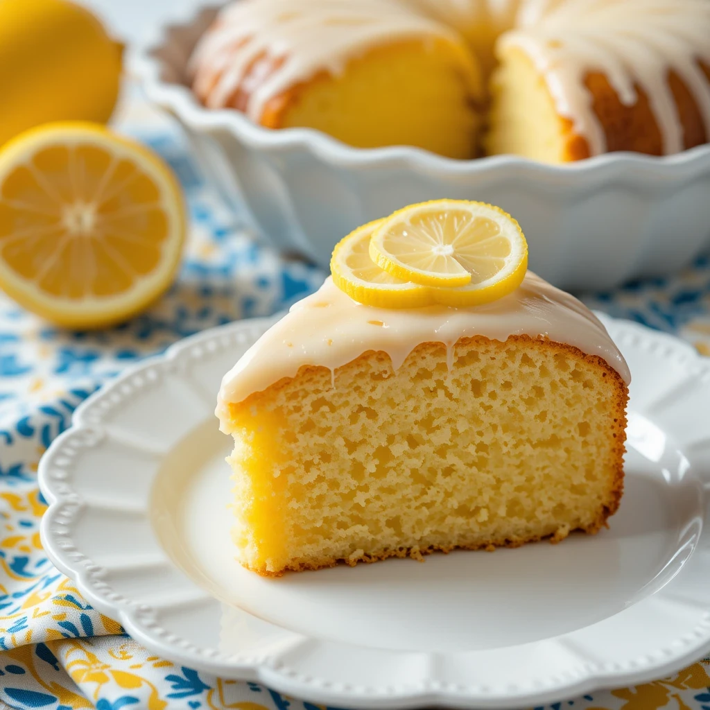 Lemon cake to die for with fluffy layers and a lemon glaze.

