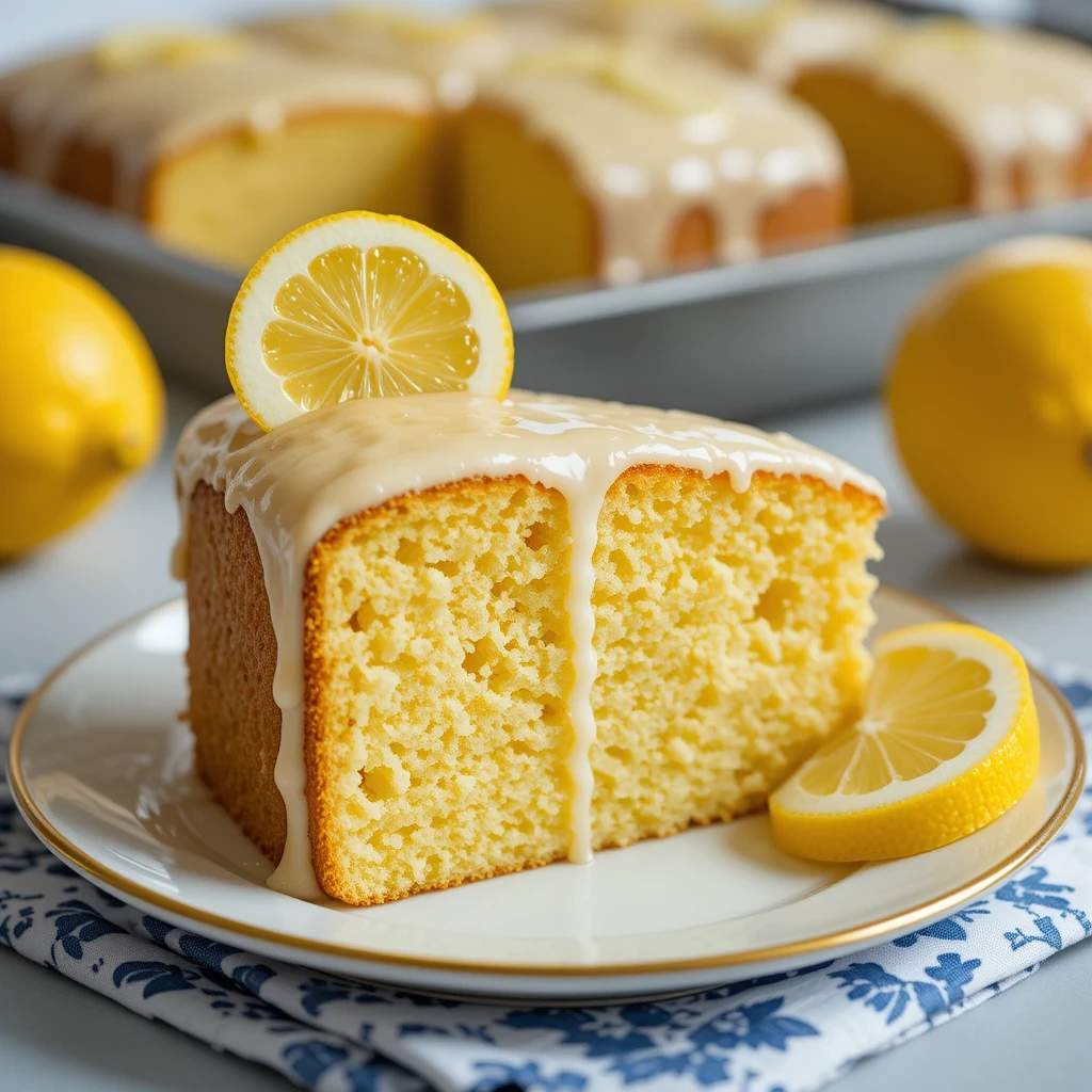 Lemon cake to die for with a light, fluffy texture and a zesty lemon frosting.

